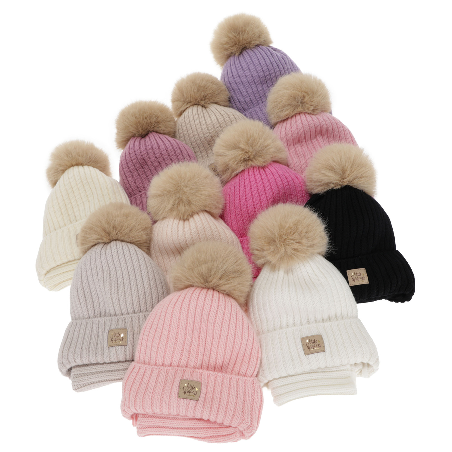 Czapka i komin dla dziewczynki, zimowy komplet, czarny, 100% wełniany merino, wiązany, podszyty bawełną, Malesia