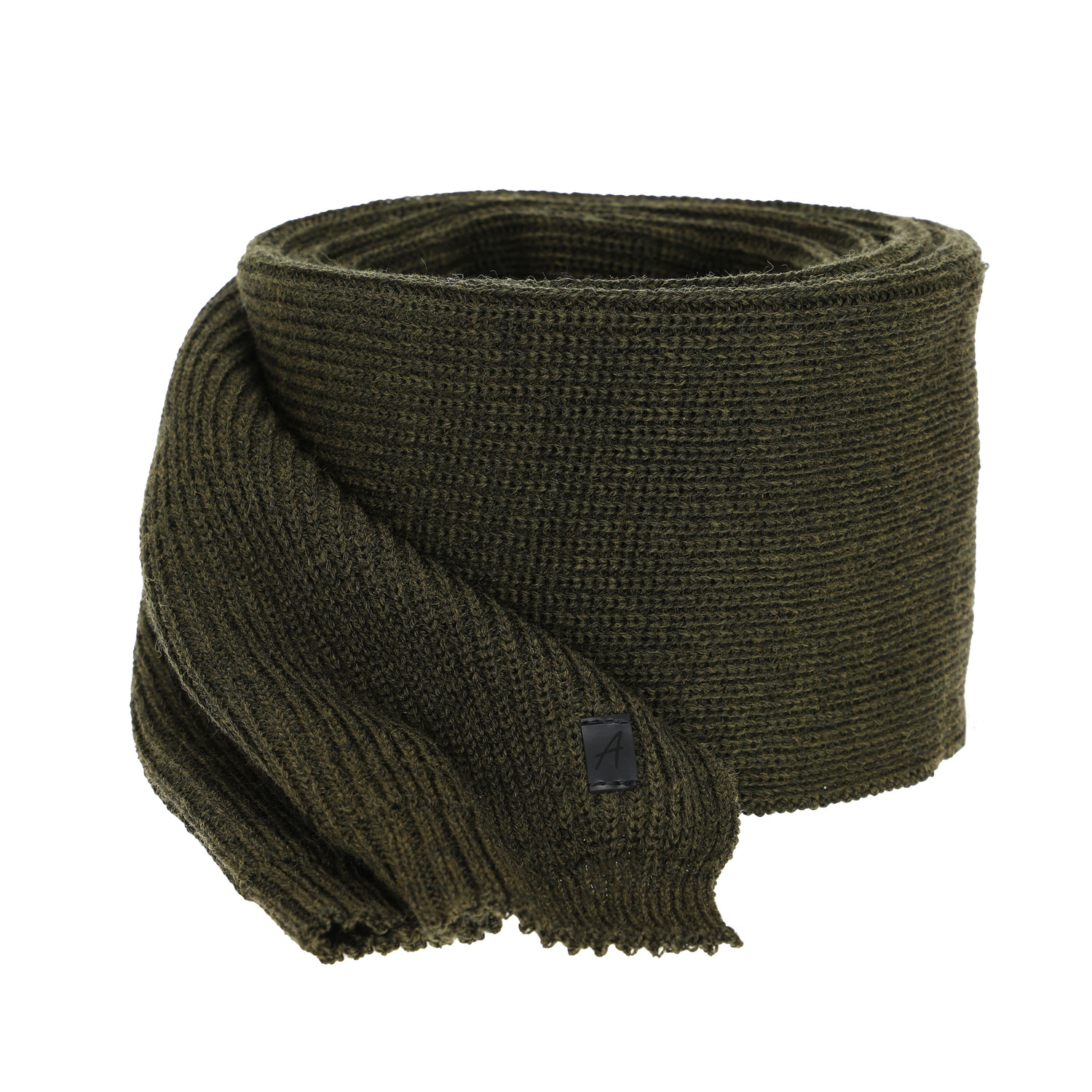 Szalik zimowy męski, khaki, z wełną merino Algor