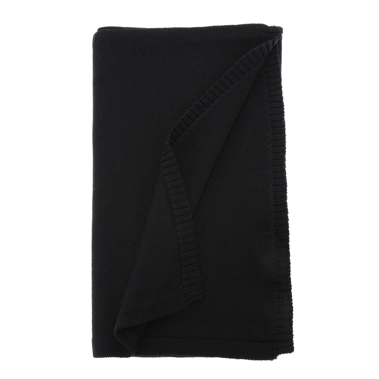 Szalik zimowy damski, czarny, 100% wełniany merino Elonia