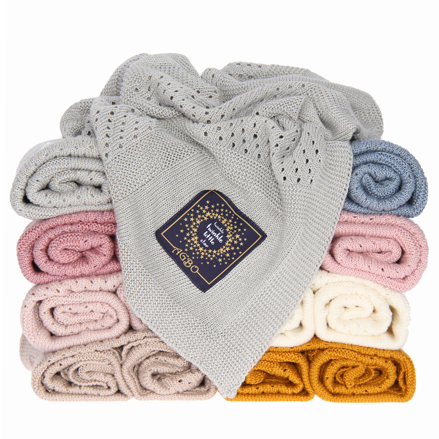 Kocyk bambusowo-bawełniany dla dziecka, niemowlaka, szary, delikatny Domino