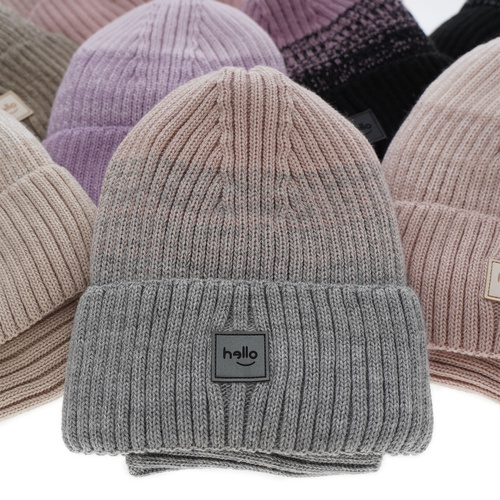 Czapka i komin dla dziewczynki zimowy komplet, fioletowy Tasha