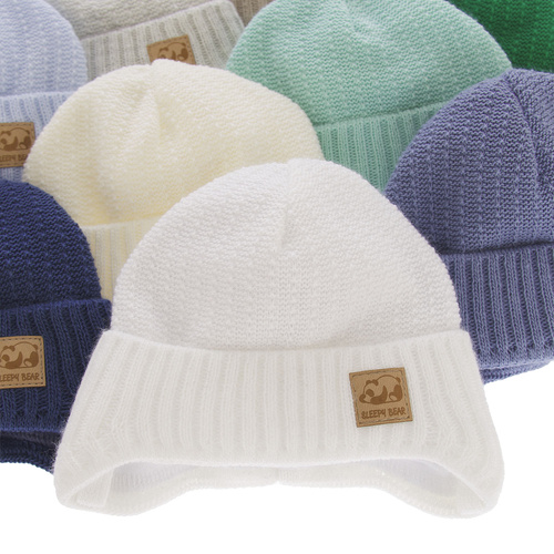 Czapka jesienna, wiosenna dla chłopca, granatowa, wiązana Todi