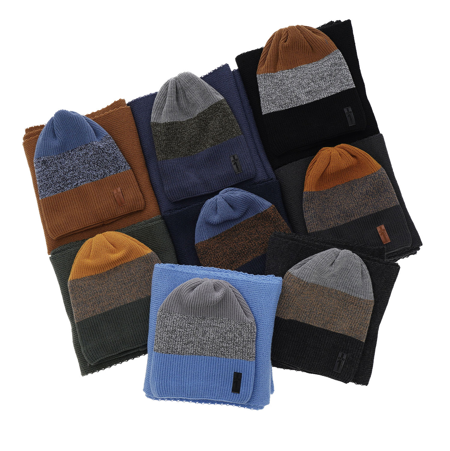 Czapka i szalik dla chłopca zimowy komplet, czarny, Sonik