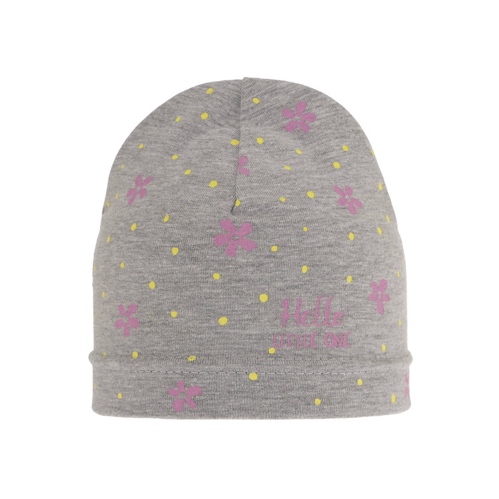 Czapka bawełniana dla dziewczynki jesienna, wiosenna, szara, Nila