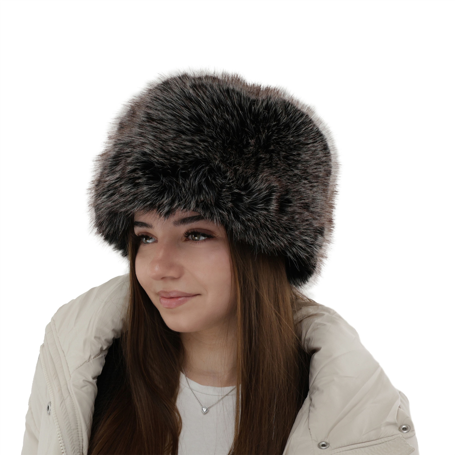 Czapka zimowa damska, beżowa, podszyta polarem z wełny merino, Holly