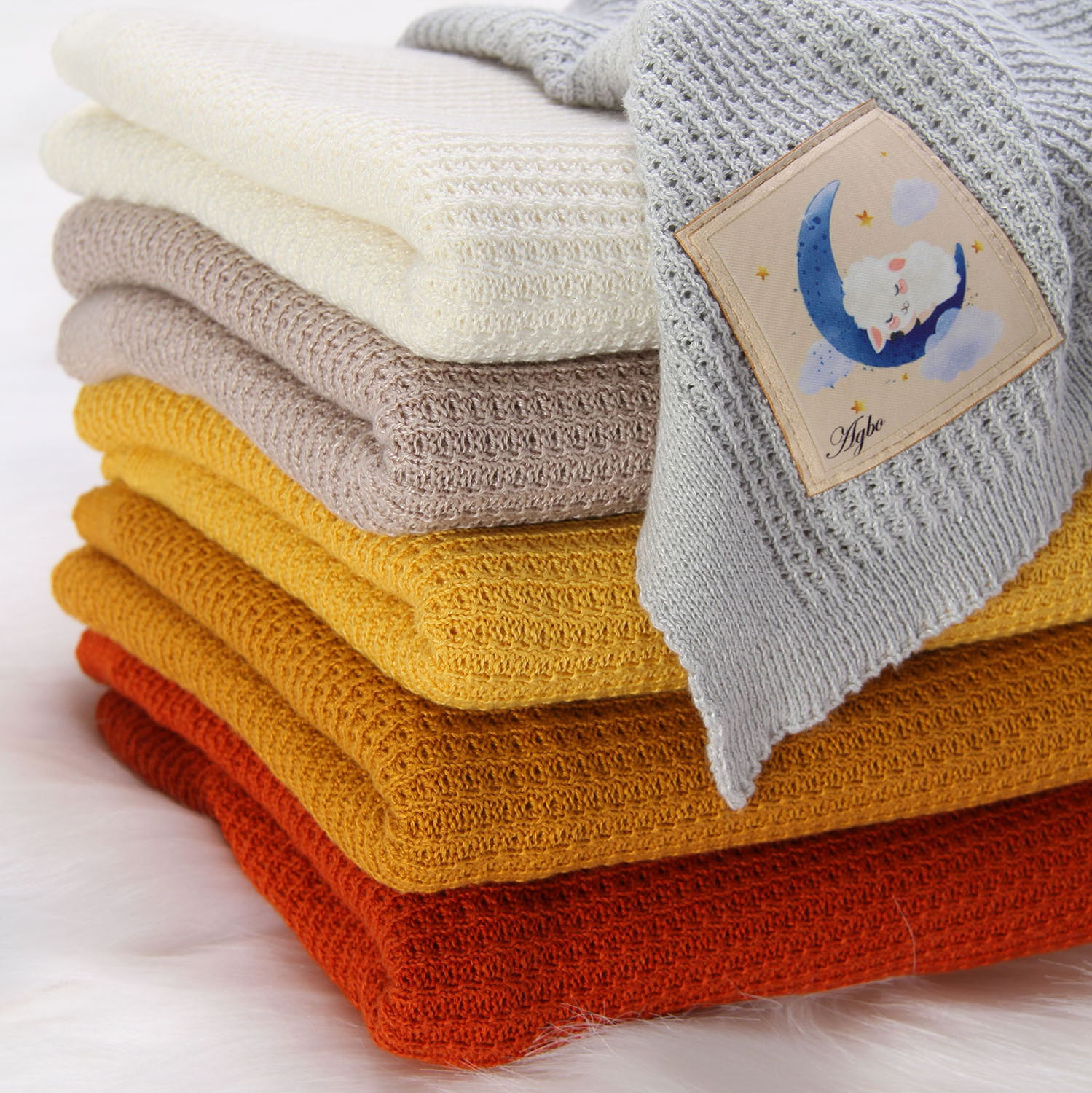 Kocyk Bambusowo-bawełniany dla dziecka, niemowlaka, musztardowy, delikatny Bambini