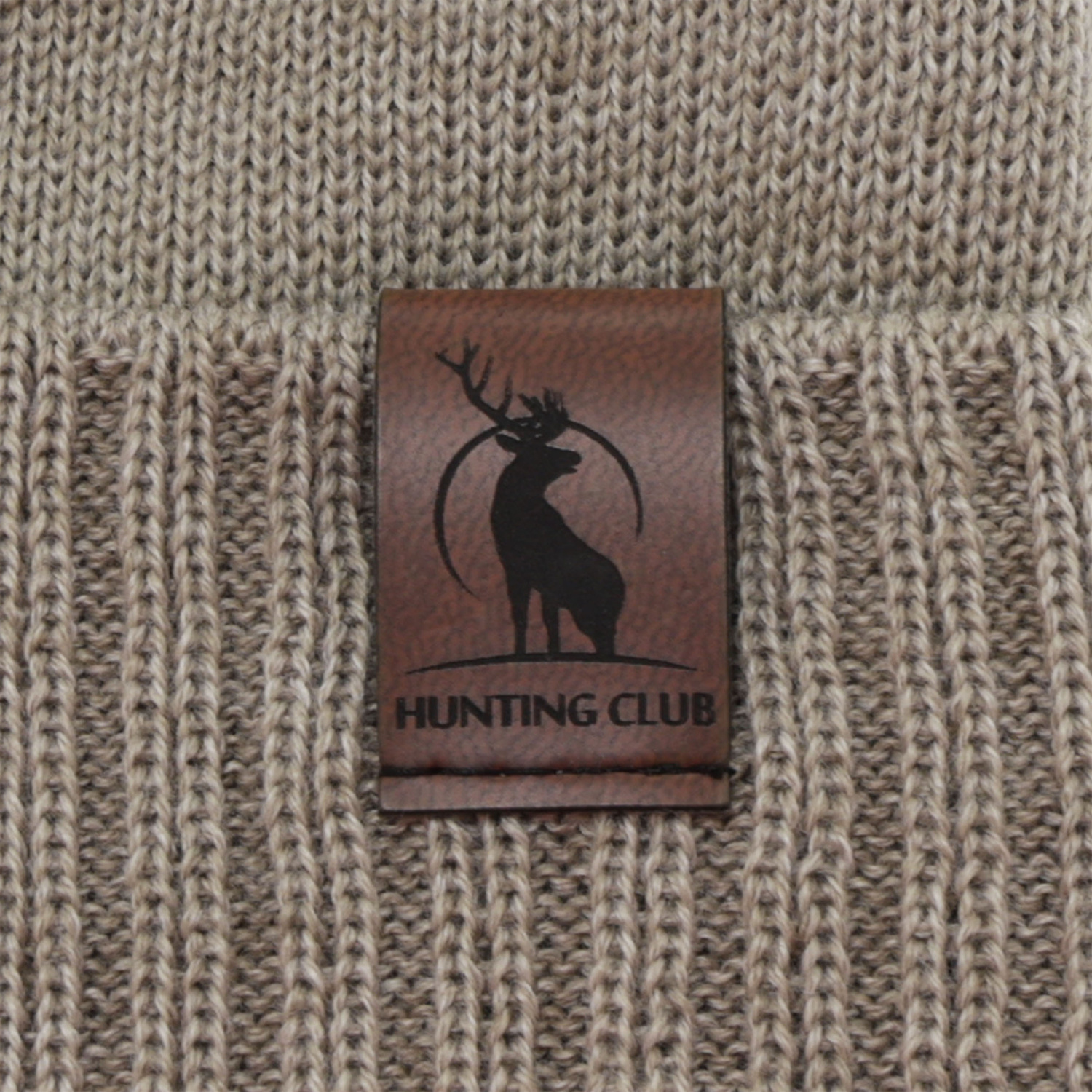 Czapka zimowa męska, jasnobrązowa, z wełną merino Hogan