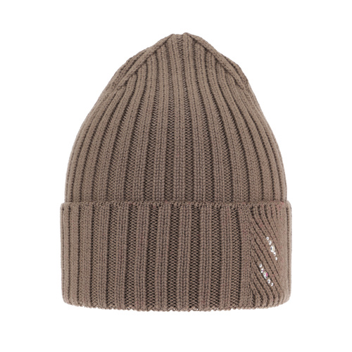 Czapka zimowa damska, brązowa, 100% wełniana merino Ariga