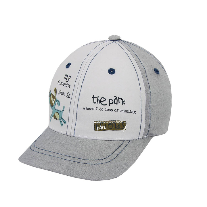 Czapka z daszkiem dla chłopca, szara, bawełniana Dog