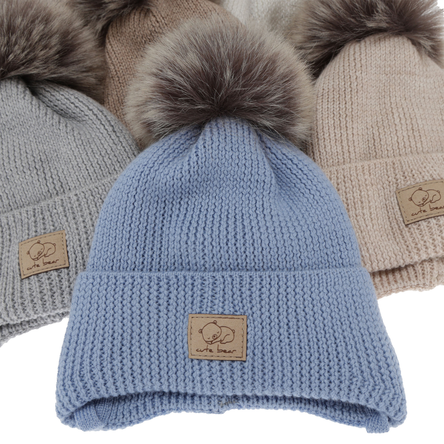 Czapka zimowa dla chłopca, wiązana, 100% wełniana merino, biała Jergen