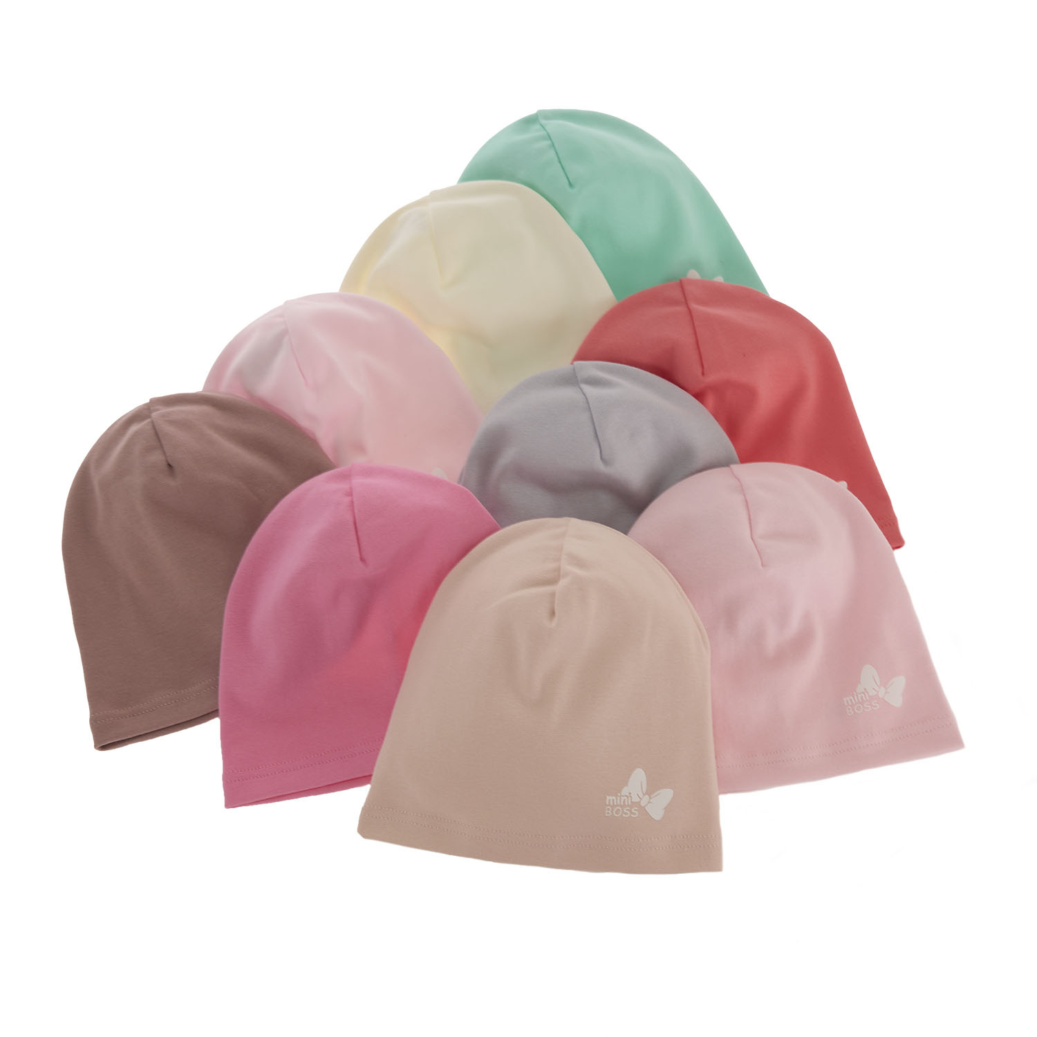 Czapka bawełniana jesienna, wiosenna dla dziewczynki, koralowa Margaret