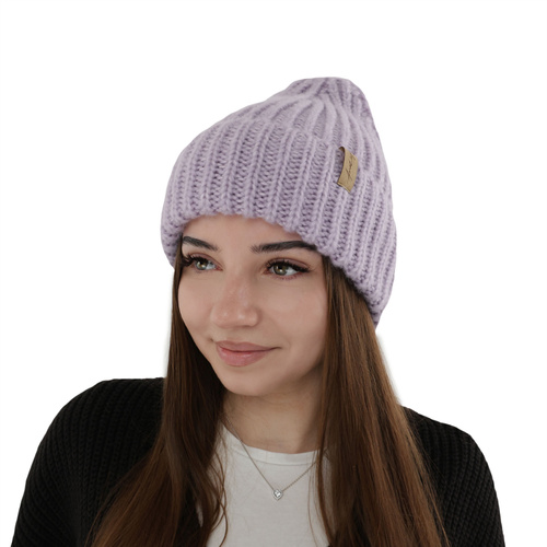 Czapka zimowa damska, miodowa, z wełną merino Caro