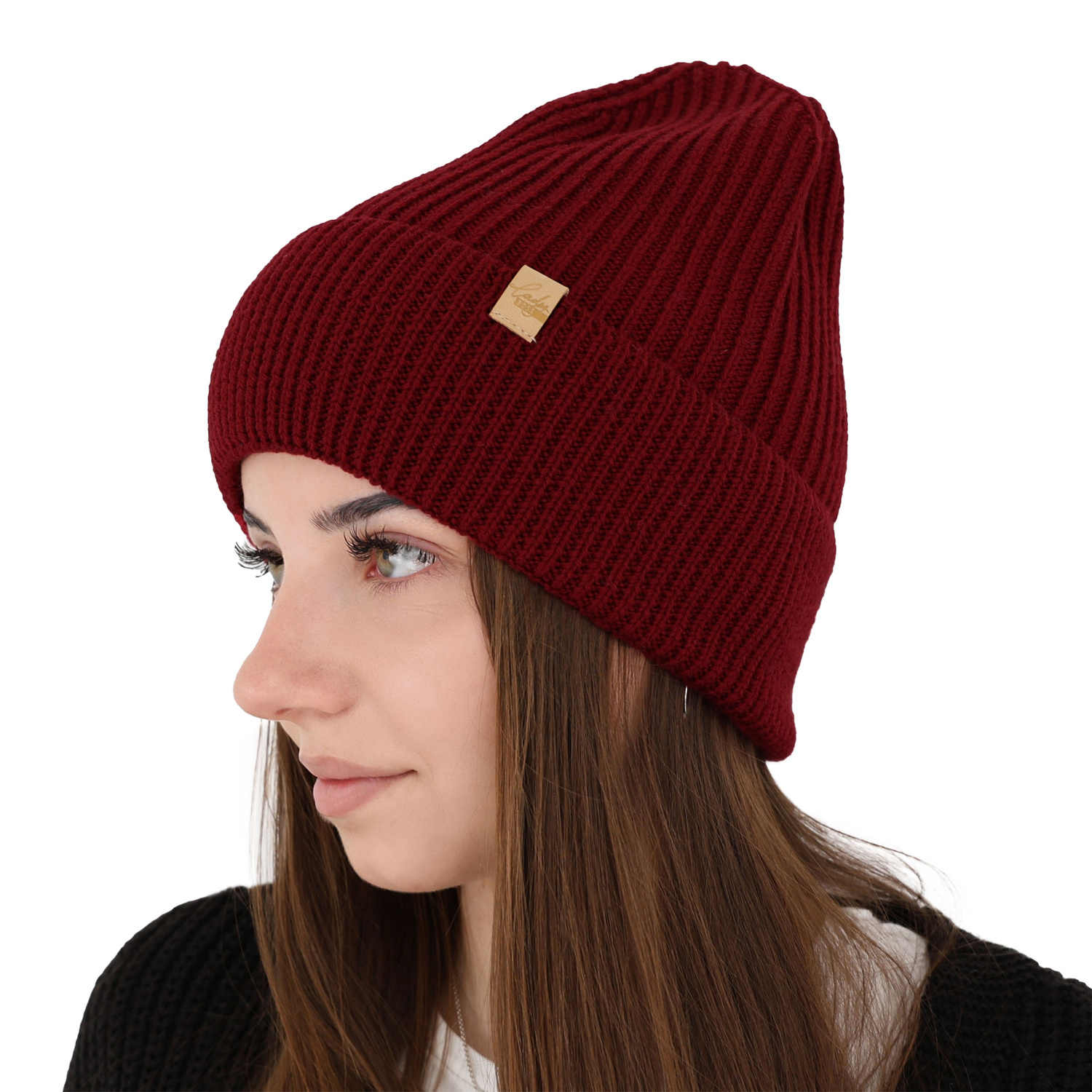 Czapka zimowa damska, beżowa, 100% wełniana merino Isla