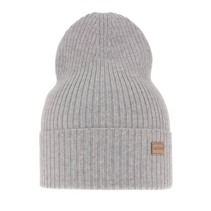 Czapka damska zimowa, wiosenna, szara, 100% wełniana merino, Sophie