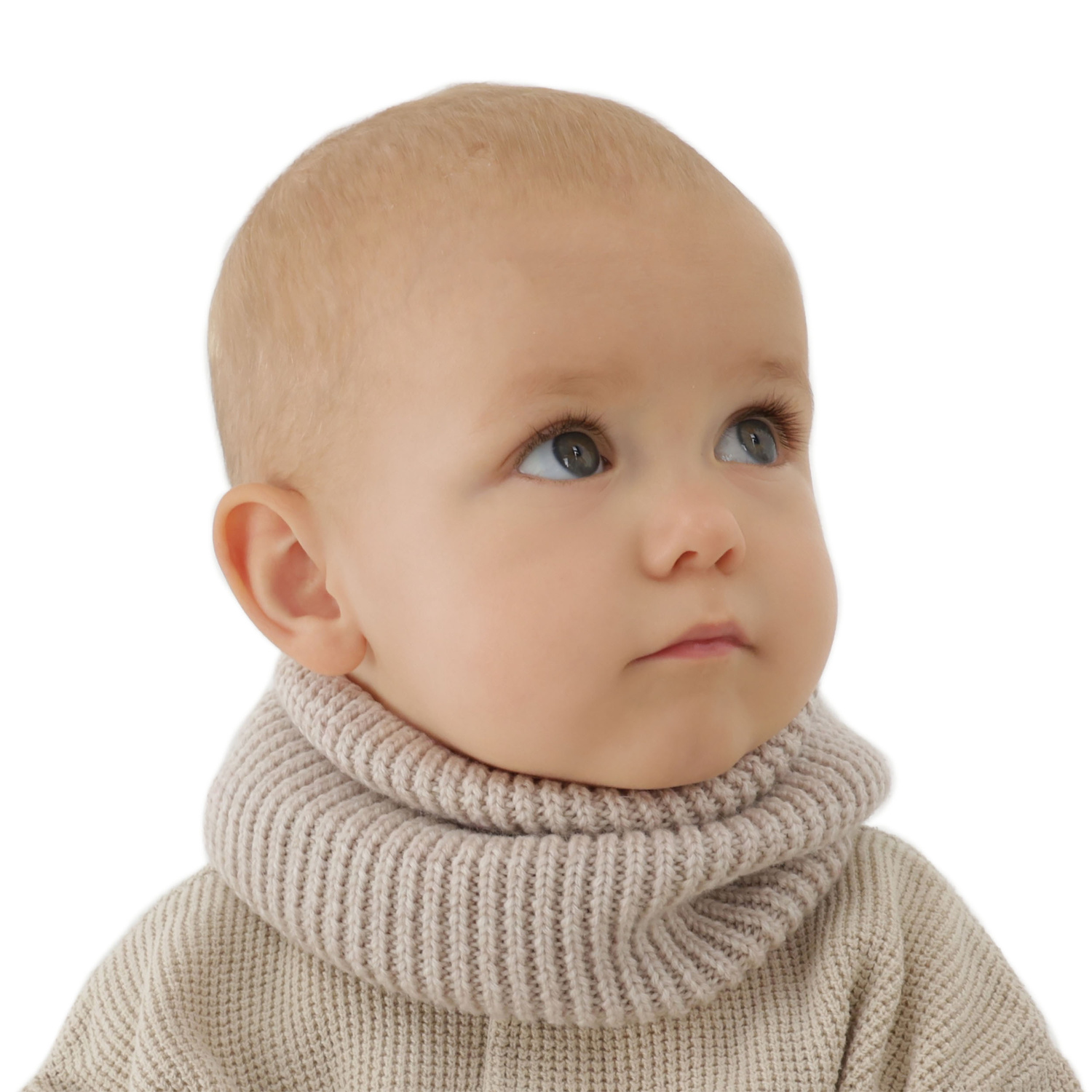Komin zimowy dziecięcy, błękitny, 100% wełniany merino Vanilla