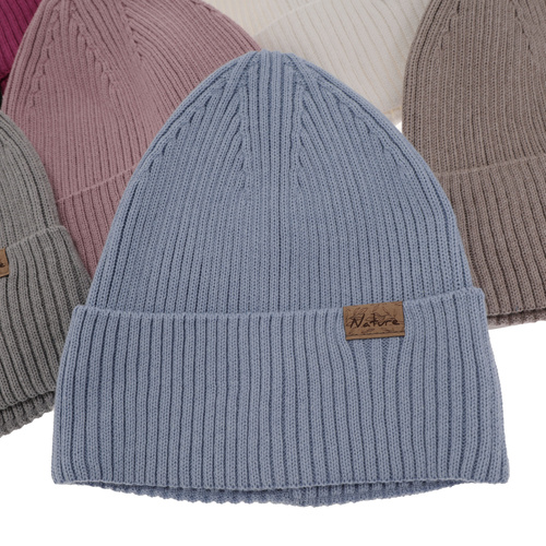 Czapka damska zimowa, jesienna, wiosenna, z bawełną, camel Messina