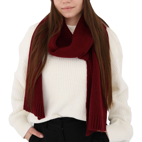 Szalik zimowy damski, bordowy, z wełną, Loretta