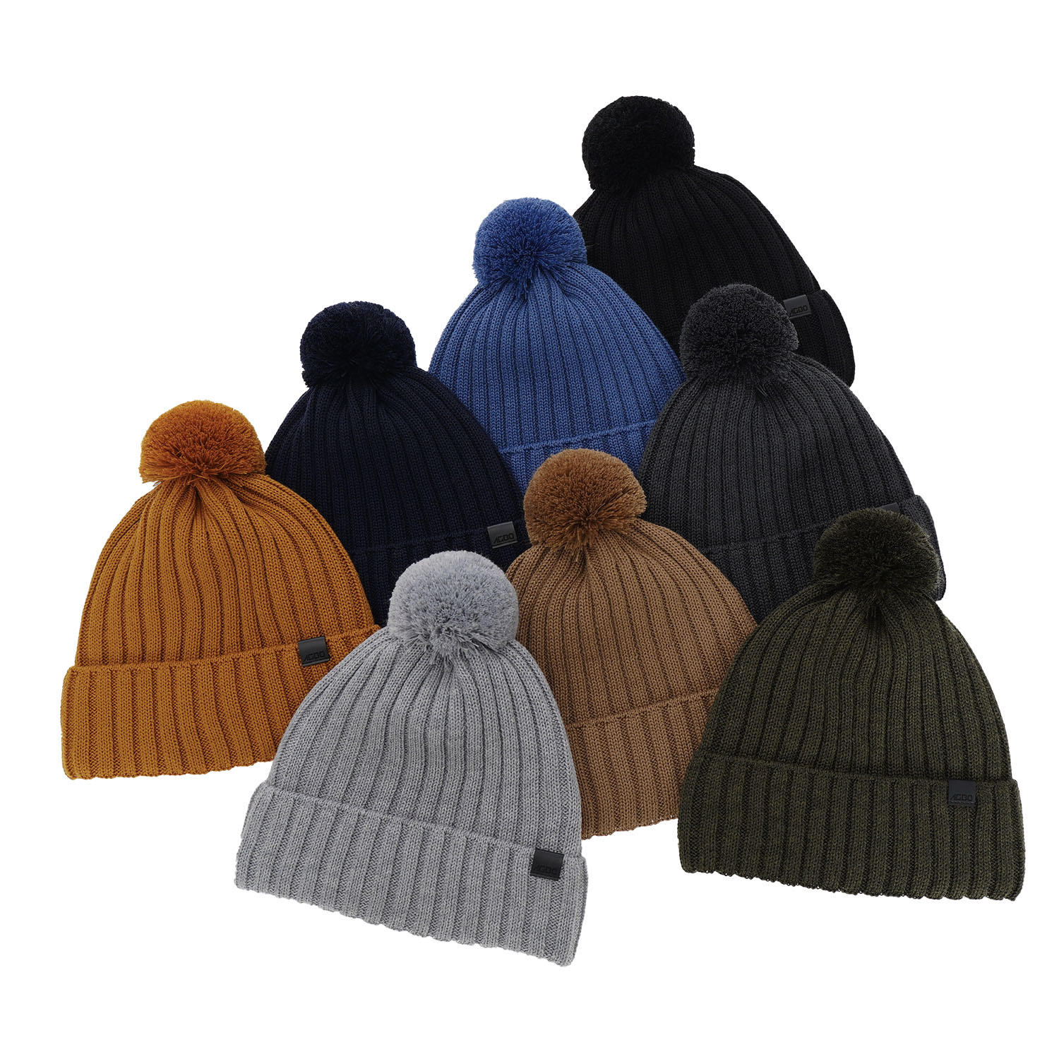Czapka zimowa męska, khaki, z wełną merino Korynt