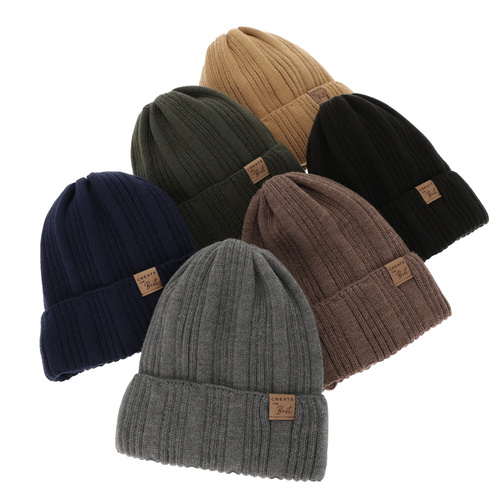 Czapka i komin dla chłopca zimowy komplet, jasnobrązowy Klaris