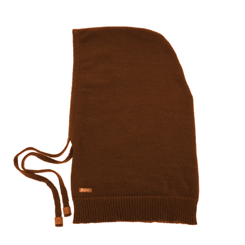 Kominiarka zimowa damska, brązowa, z wełną merino, Elizabeth