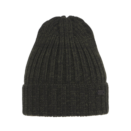Czapka zimowa męska, khaki, z wełny merino, Timon