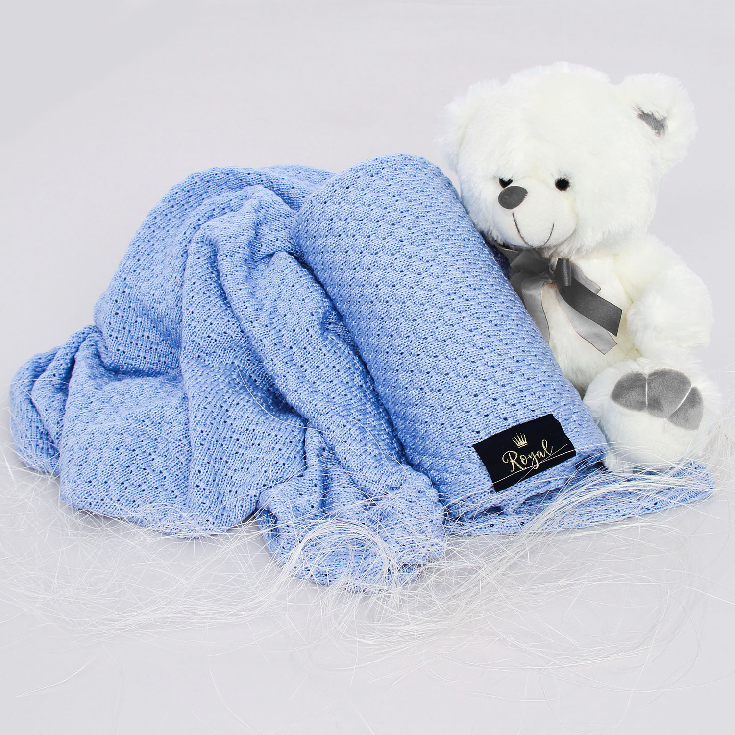 Kocyk bambusowy dla dziecka, niemowlaka, kremowy, delikatny Royal