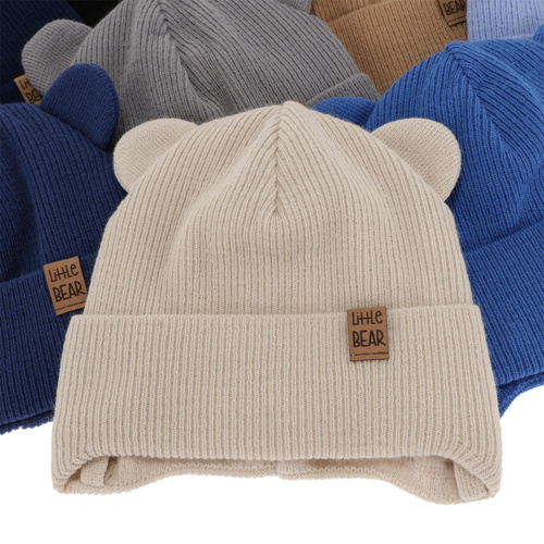 Czapka jesienna, wiosenna dla chłopca, pomarańczowa, wiązana Nikifor