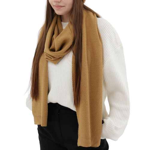 Szalik zimowy damski, camel, Agora