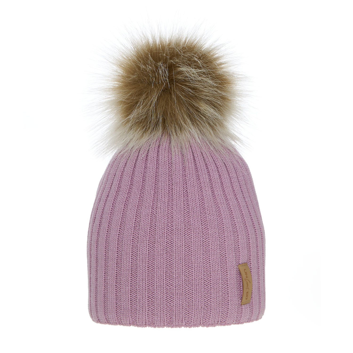 Czapka zimowa dla dziewczynki, fioletowa, z pomponem Werbena