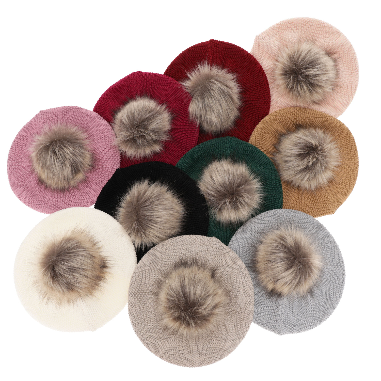 Beret damski zimowy, czarny, z wełną merino Bonnie