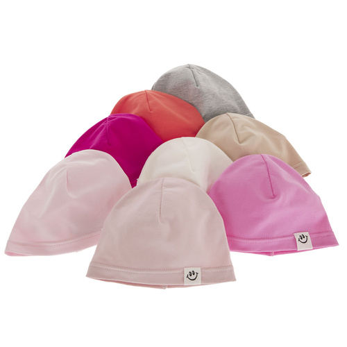 Czapka bawełniana dla dziewczynki jesienna, wiosenna, kremowa Lili