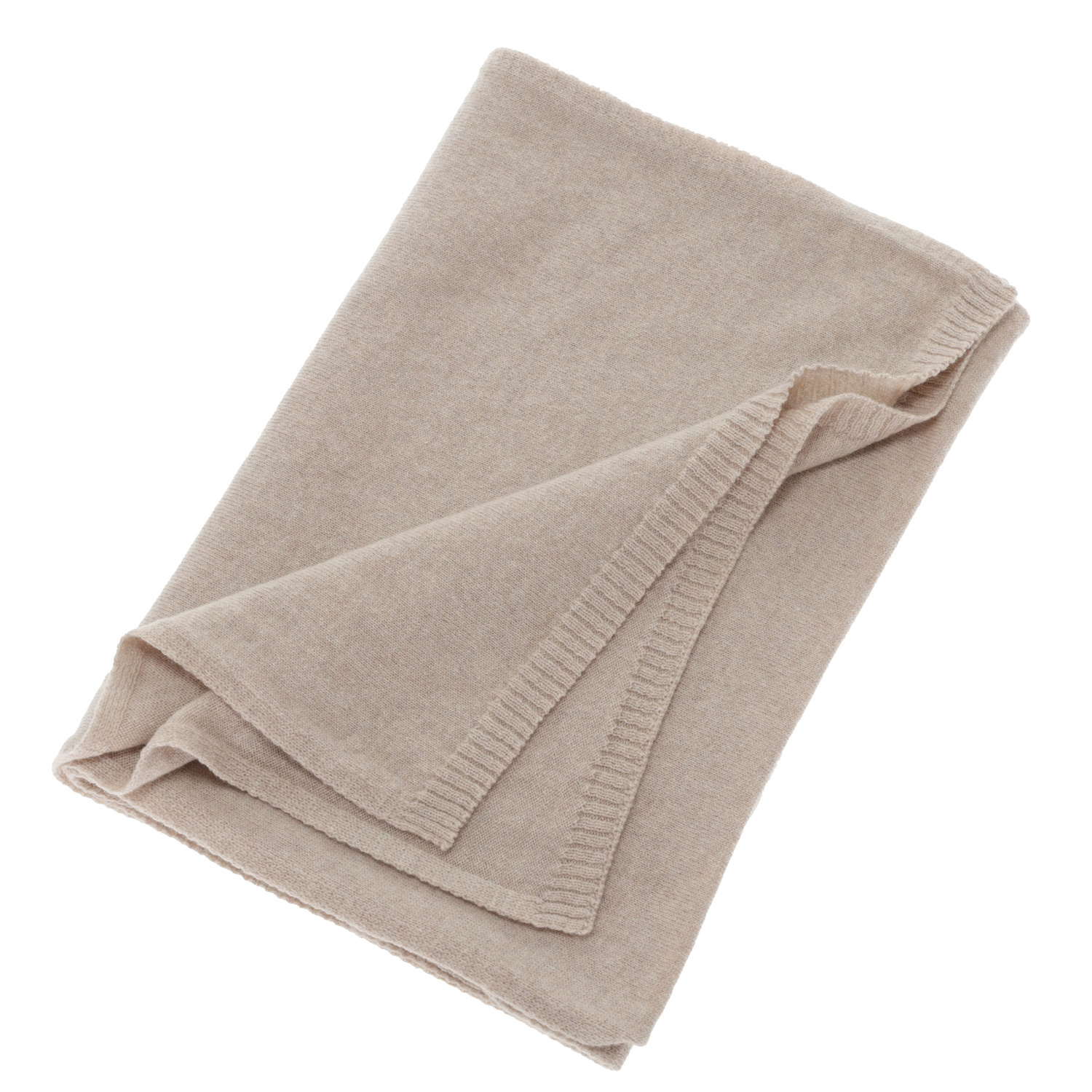 Szalik zimowy damski, jasnobeżowy, wełna merino z kaszmirem, Irenia