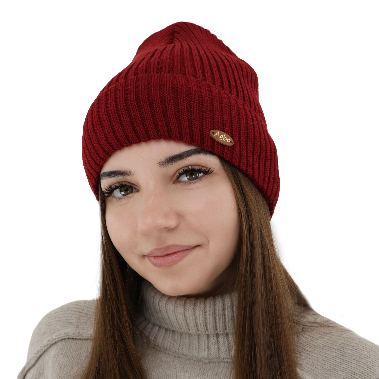 Czapka zimowa damska, fioletowa, z wełną merino Shila