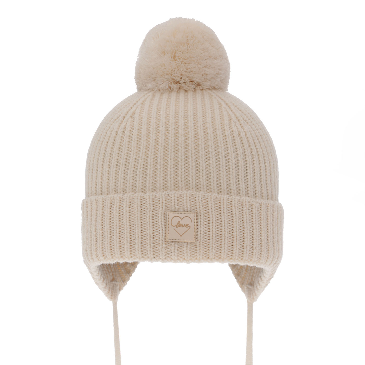 Czapka zimowa dla dziewczynki, jasnoróżowa, 100% wełniana merino, wiązana, podszyta wełnianym polarem Havana