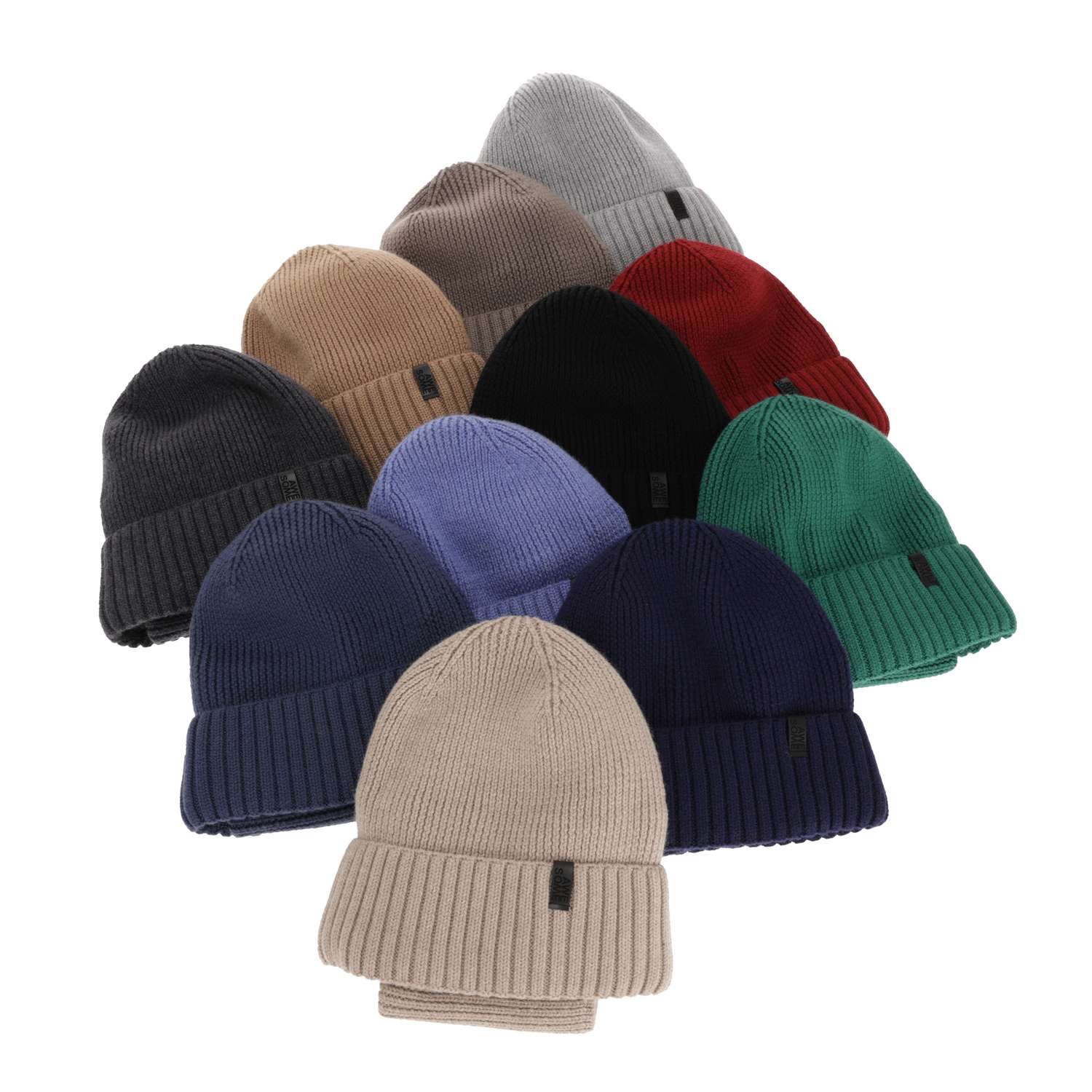 Czapka i komin dla chłopca, zimowy komplet, 100% wełniany merino, z podszyciem z wełny merino, niebieski Harbin