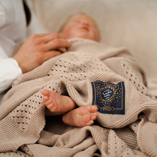 Kocyk bambusowo-bawełniany dla dziecka, niemowlaka, szary, delikatny Domino