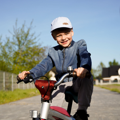 Czapka z daszkiem dla chłopca, błękitna, bawełniana, Champion