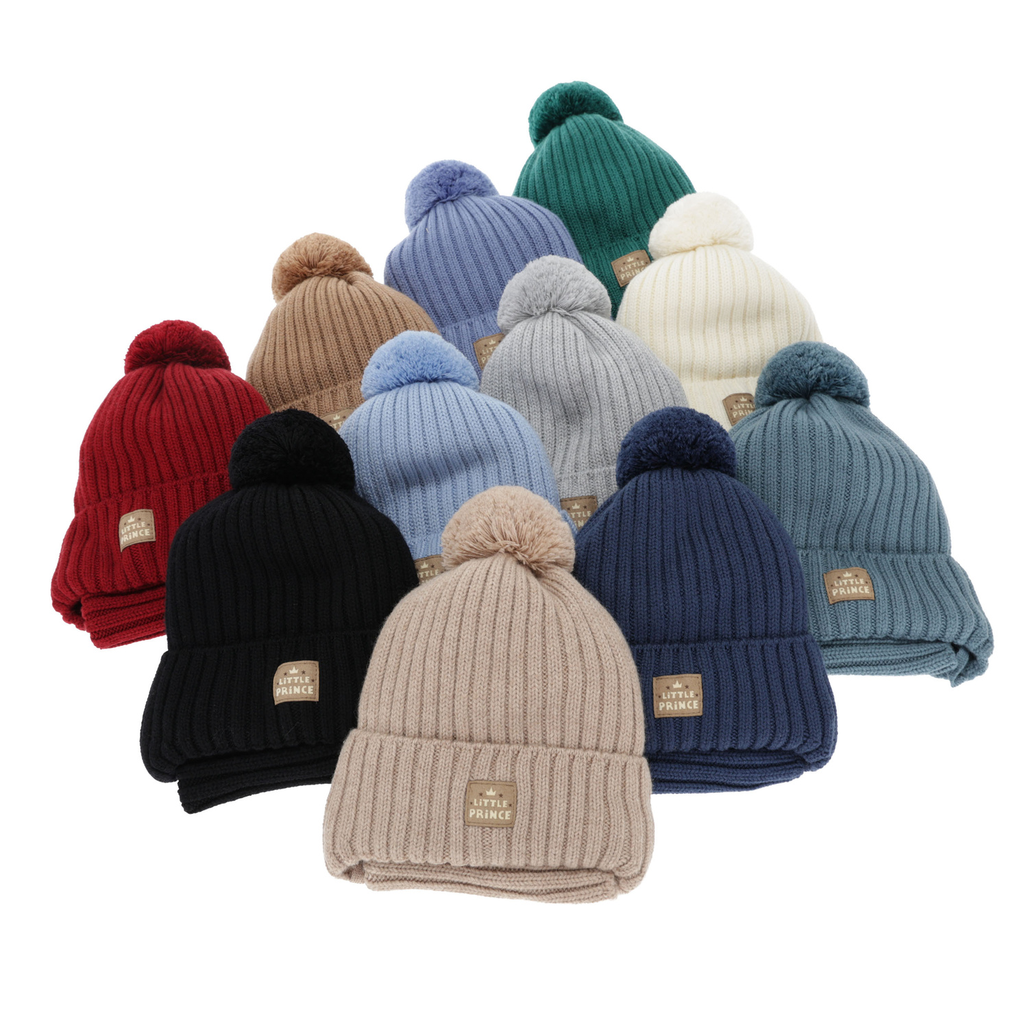 Czapka i komin dla chłopca zimowy komplet, niebieski, 100% wełniany merino,  podszyty bawełną, wiązany Masil