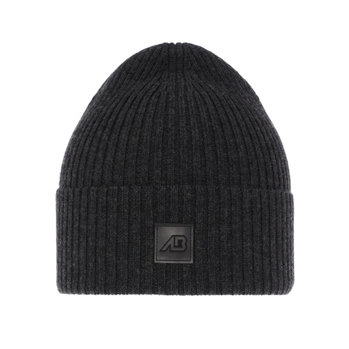 Czapka męska zimowa, ciemnoszara, 100% wełniana merino, Matias