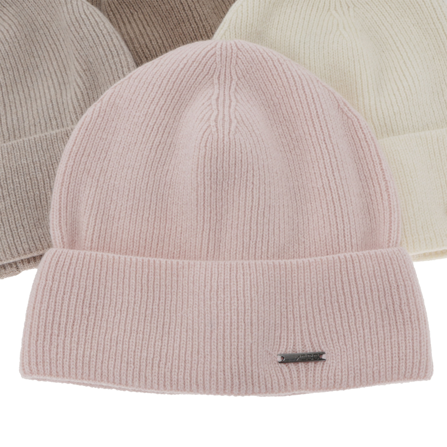 Czapka jesienna, zimowa damska, kremowa, wełna merino z kaszmirem, Sindra