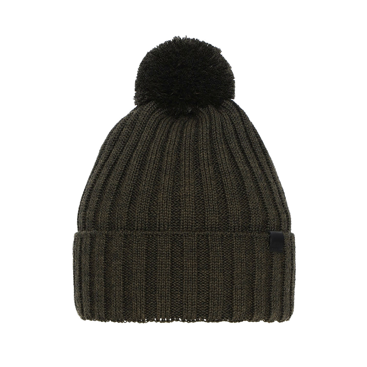 Czapka zimowa męska, khaki, z wełną merino Korynt
