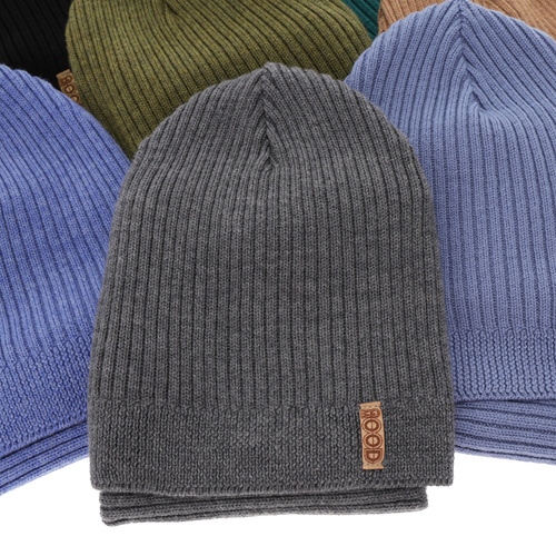 Czapka i komin dla chłopca jesienny, wiosenny komplet, khaki, 100% wełniany merino Chester