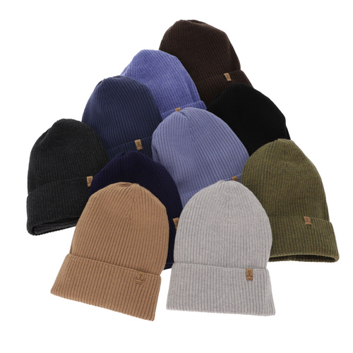 Czapka i komin dla chłopca jesienny, wiosenny komplet, khaki, 100% wełniany merino Lemas