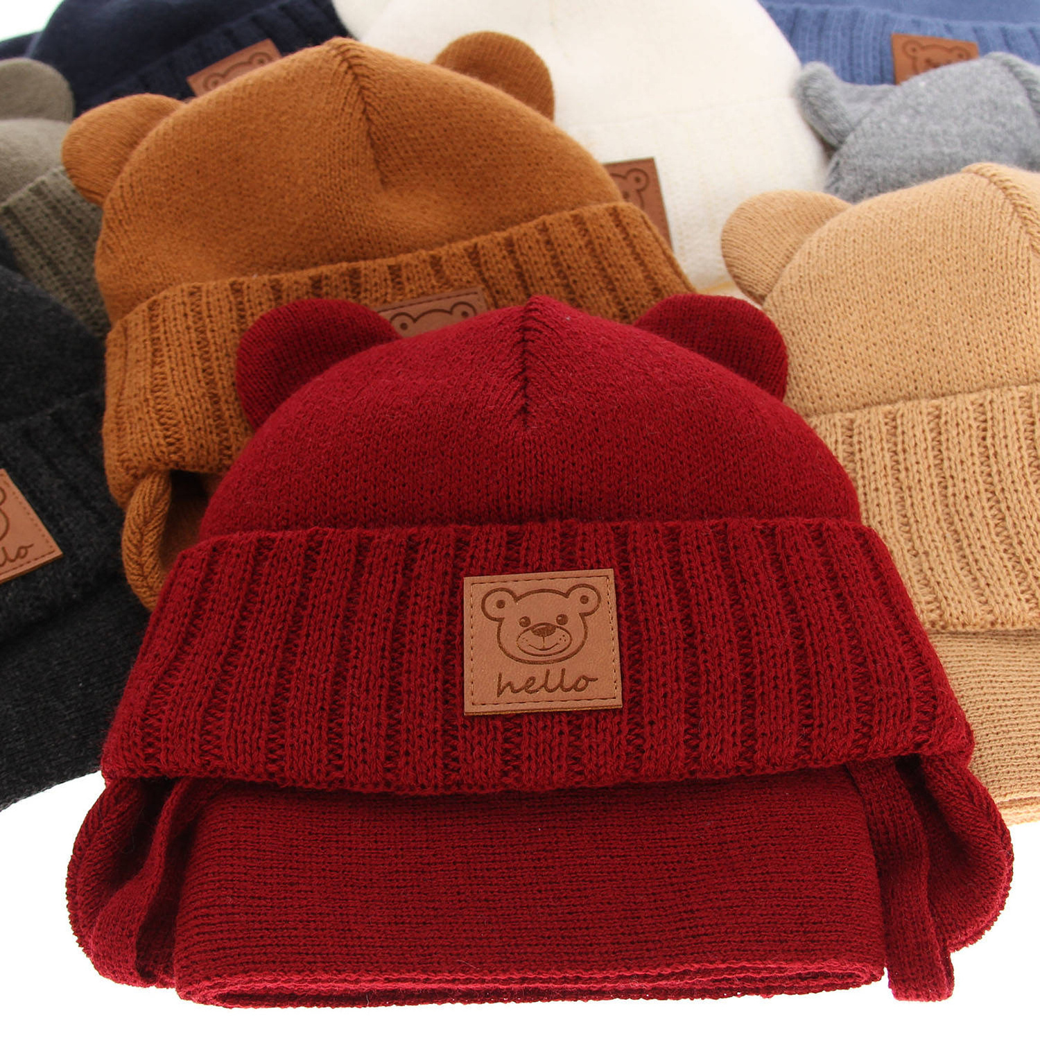 Czapka i szalik dla chłopca zimowy komplet, niebieski, wiązany Petit