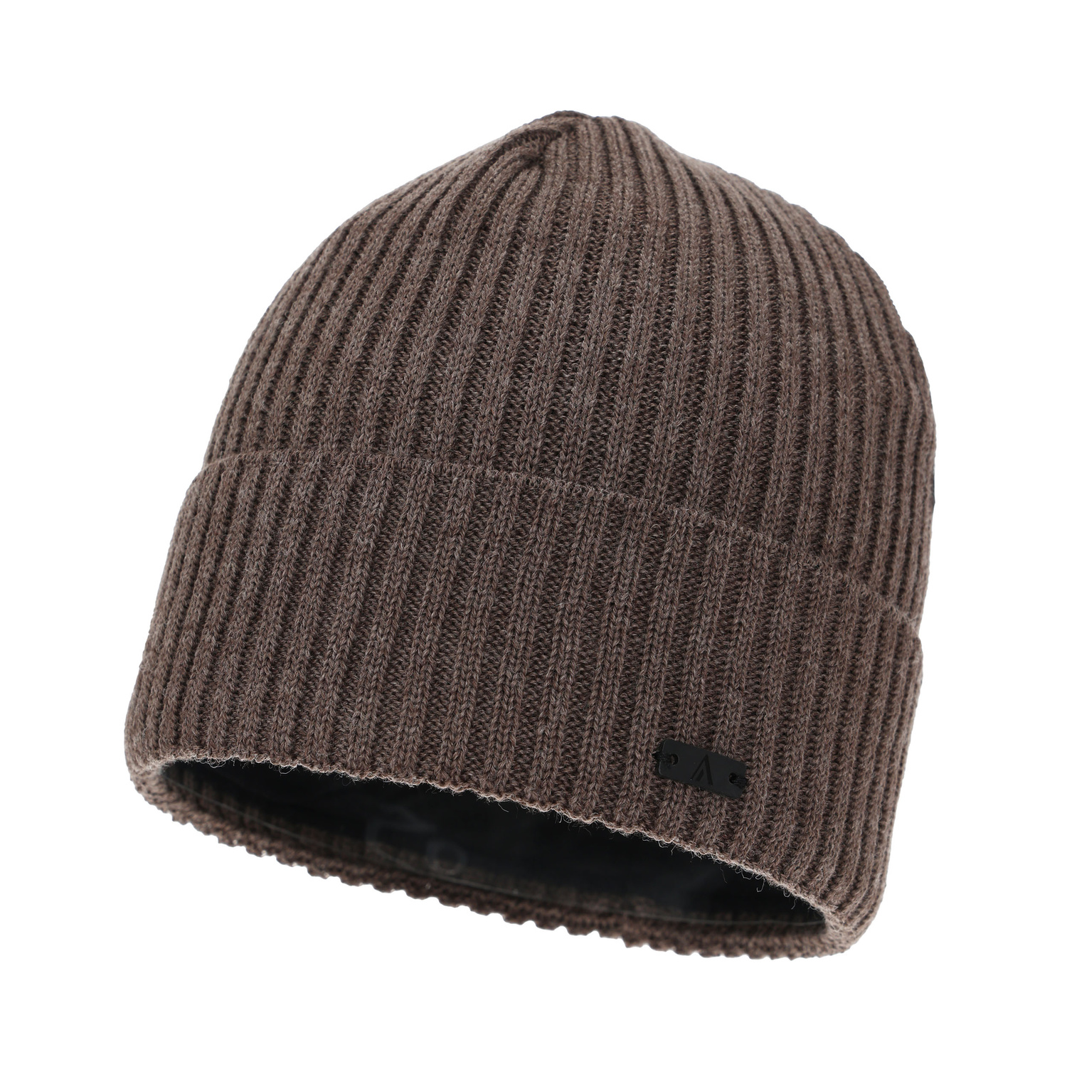 Czapka zimowa męska, brązowa, z wełną merino, Jeffrey
