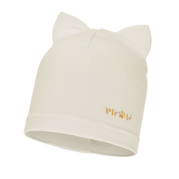 Czapka bawełniana dla dziewczynki jesienna, wiosenna, kremowa Jaspera