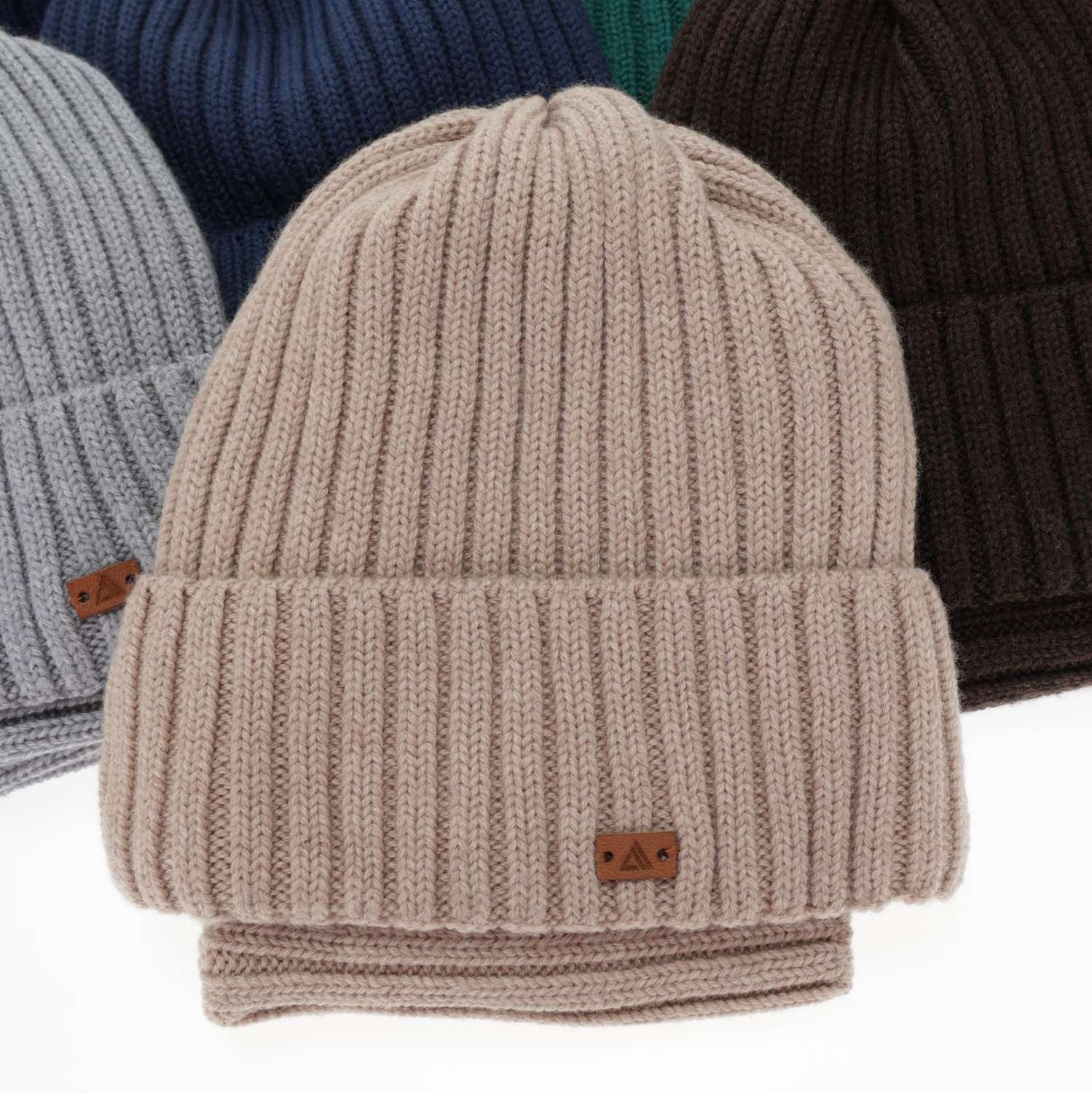 Czapka i komin dla chłopca, zimowy komplet, 100% wełniany merino, szmaragdowy Umberto
