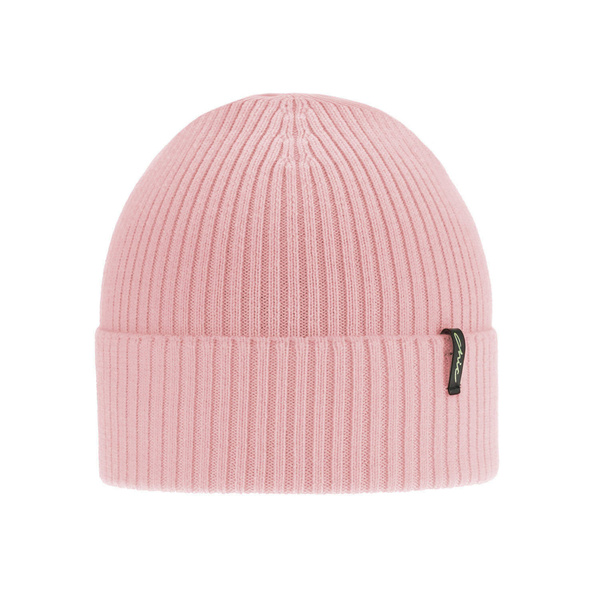 Czapka zimowa damska, różowa, 100% wełniana merino, Megan