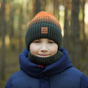 Czapka i komin dla chłopca zimowy komplet, szary Ralph