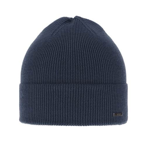 Czapka męska zimowa, niebieska, 100% wełniana merino Memfis